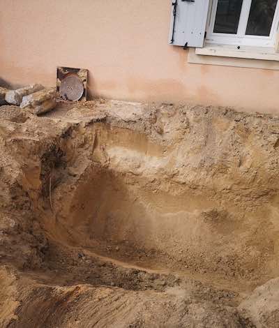 Déterrement d'une cuve à fioul